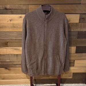 NWT Tasso Elba Men's Dark brown Zipper Sweater Size XL